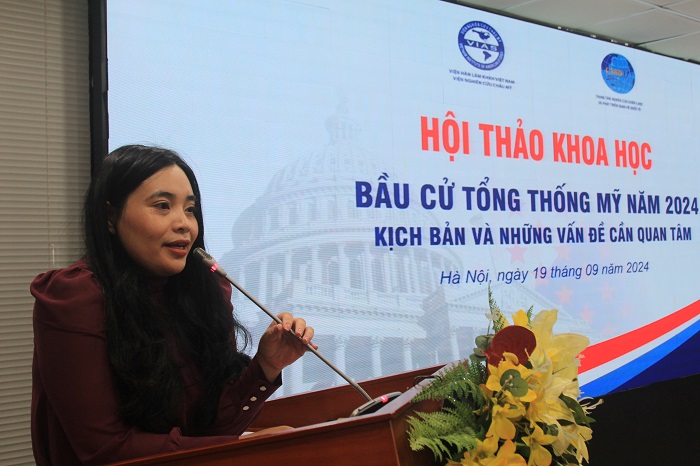 TS. Lộc Thị Thủy, Chuyên gia Tư vấn Chiến lược, VIAS trình bày tham luận tại Hội thảo