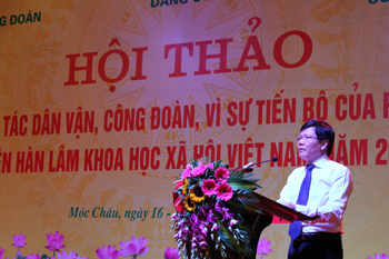 GS.TS. Nguyễn Quang Thuấn, Bí thư Đảng ủy, <br>Chủ tịch Viện Hàn lâm phát biểu khai mạc Hội thảo