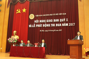 <br>GS.TS. Nguyễn Quang Thuấn, Chủ tịch Viện Hàn lâm <br>phát biểu tại Hội nghị<br>