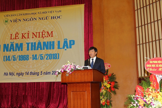GS.TS. Nguyễn Quang Thuấn, Bí thư Đảng ủy, Chủ tịch Viện Hàn lâm phát biểu chào mừng tại buổi lễ