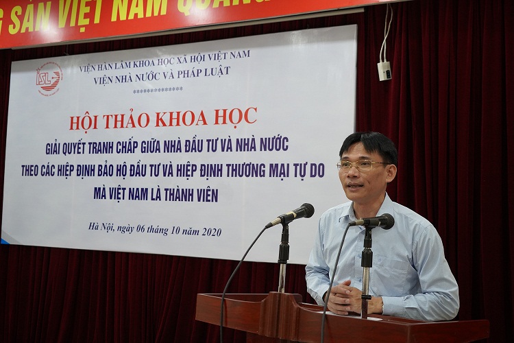 PGS.TS. Nguyễn Đức Minh, Viện trưởng Viện Nhà nước và Pháp luật phát biểu khai mạc tại Hội thảo