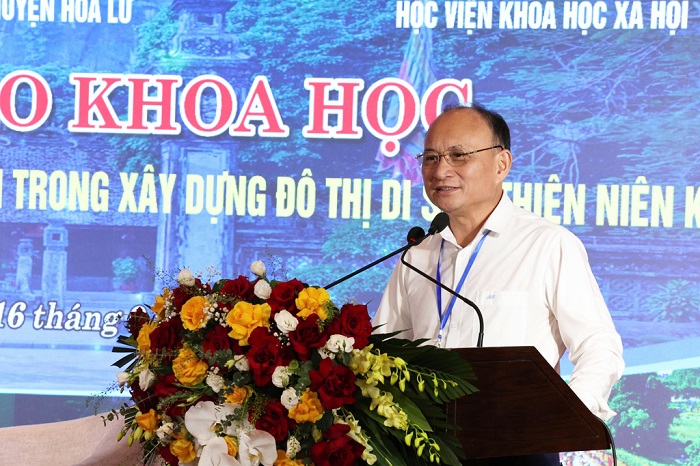 PGS. TS. Nguyễn Huy Hoàng, Bí thư Đảng ủy, Giám đốc Học viện Khoa học xã hội chủ trì Hội thảo