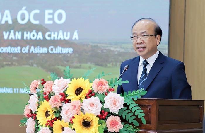 TS. Phan Chí Hiếu, Chủ tịch Viện Hàn lâm Khoa học Xã hội <br> Việt Nam phát biểu khai mạc Hội thảo