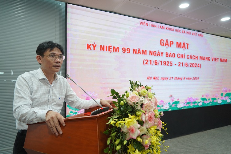 PGS.TS. Nguyễn Đức Minh, Phó Chủ tịch Viện Hàn lâm phát biểu chúc mừng Nhân dịp Kỷ niệm 99 năm Ngày Báo chí Cách mạng Việt Nam (21/6/1925-21/6/2024)