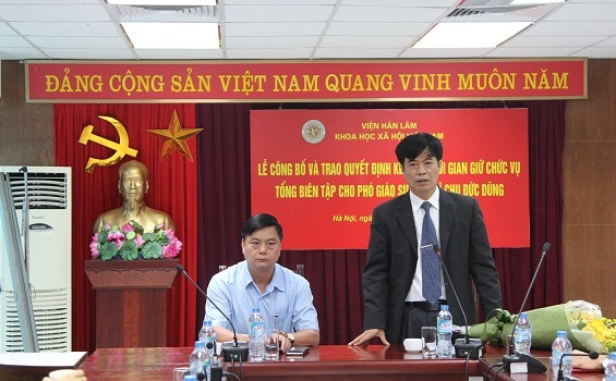 PGS.TS. Chu Đức Dũng phát biểu  nhận nhiệm vụ tại buổi lễ