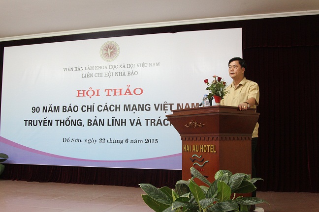 PGS.TS. Phạm Văn Đức, Phó Chủ tịch Viện Hàn lâm, <br>Chủ tịch Liên chi hội phát biểu tổng kết Hội thảo