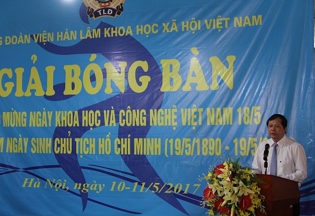 PGS.TS. Đinh Quang Hải phát biểu khai mạc<br>Giải bóng bàn năm 2017