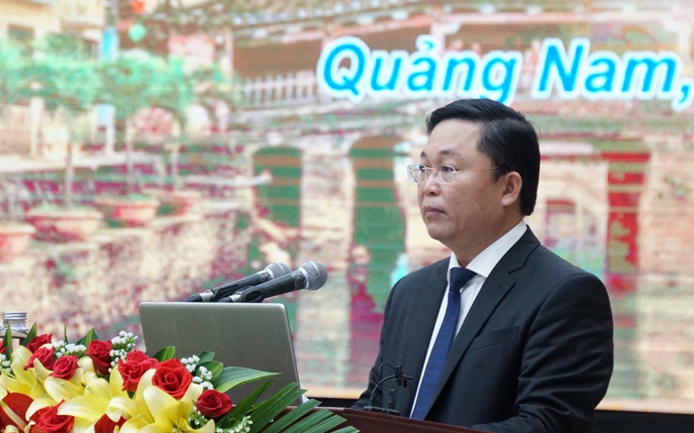 Đồng chí Lê Trí Thanh, Phó Bí thư Tỉnh uỷ, Chủ tịch UBND tỉnh Quảng Nam phát biểu khai mạc Hội thảo