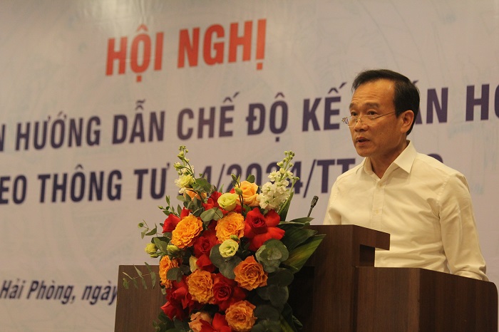 ThS. Nguyễn Mạnh Quân, Trưởng ban Ban Kế hoạch - Tài chính phát biểu tại Hội nghị
