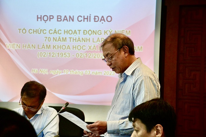 ThS. Ngô Tiến Phát, Phó Trưởng ban Ban Tổ chức – Cán bộ công bố Quyết định thành lập Ban Chỉ đạo </br>tổ chức hoạt động kỷ niệm 70 năm ngày thành lập Viện Hàn lâm