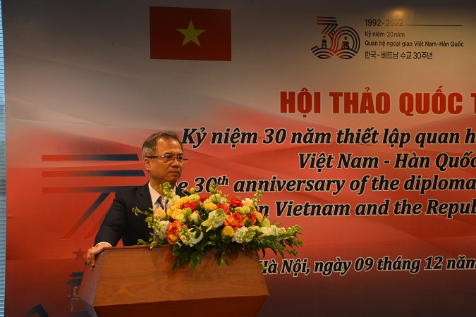 TS. Đặng Xuân Thanh, Phó Chủ tịch phụ trách điều hành Viện Hàn lâm phát biểu khai mạc tại Hội thảo