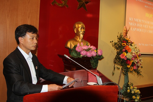 TS. Đỗ Hữu Phương, Chủ tịch Hội CCB Viện Hàn lâm phát biểu khai mạc tại Hội nghị