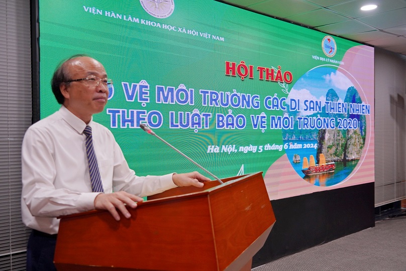 TS. Phan Chí Hiếu, Chủ tịch Viện Hàn lâm phát biểu khai mạc Hội thảo và phát động Tháng hành động vì môi trường năm 2024