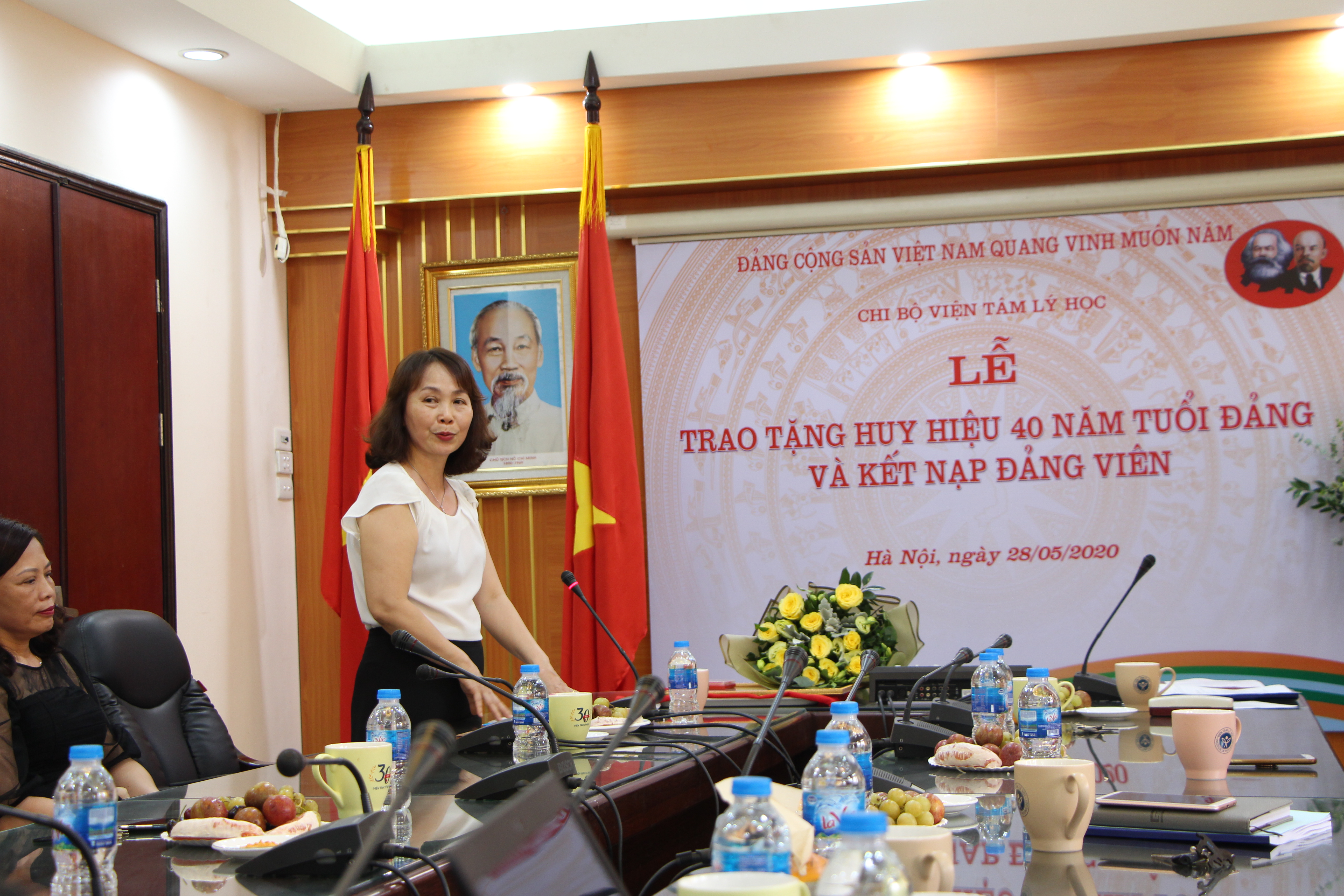 PGS.TS. Lã Thị Thu Thủy – Bí thư chi bộ, Viện Trưởng Viện Tâm lý học phát biểu chúc mừng