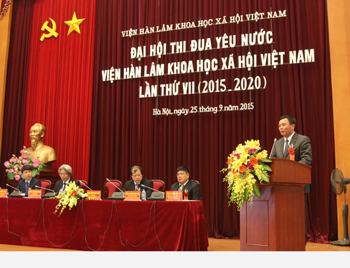 Chủ tịch Viện Hàn lâm - GS.TS. Nguyễn Xuân Thắng<br> phát biểu chỉ đạo Đại hội