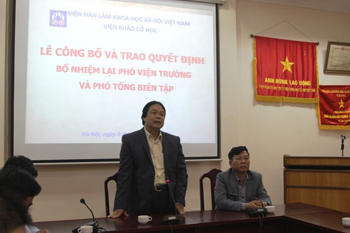 PGS.TS. Đặng Nguyên Anh phát biểu giao nhiệm vụ tại buổi lễ</br></br>