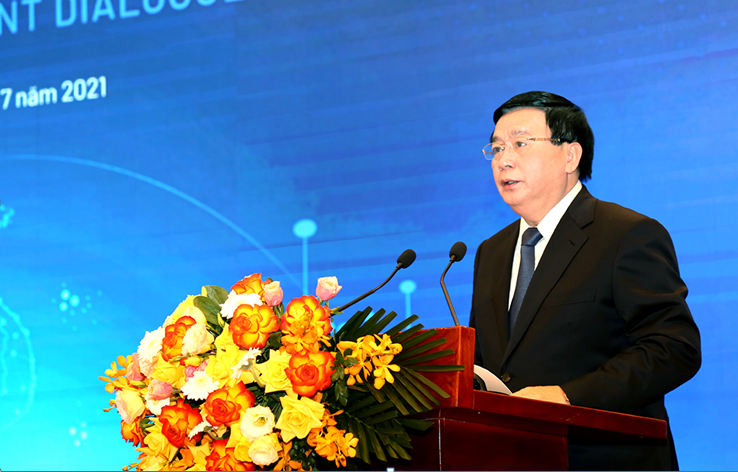 GS,TS. Nguyễn Xuân Thắng, Ủy viên Bộ Chính trị, Giám đốc Học viện Chính trị quốc gia Hồ Chí Minh, Chủ tịch Hội đồng Lý luận Trung ương phát biểu khai mạc