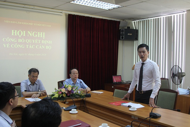 TS. Phạm Cao Cường phát biểu nhận nhiệm vụ tại buổi lễ