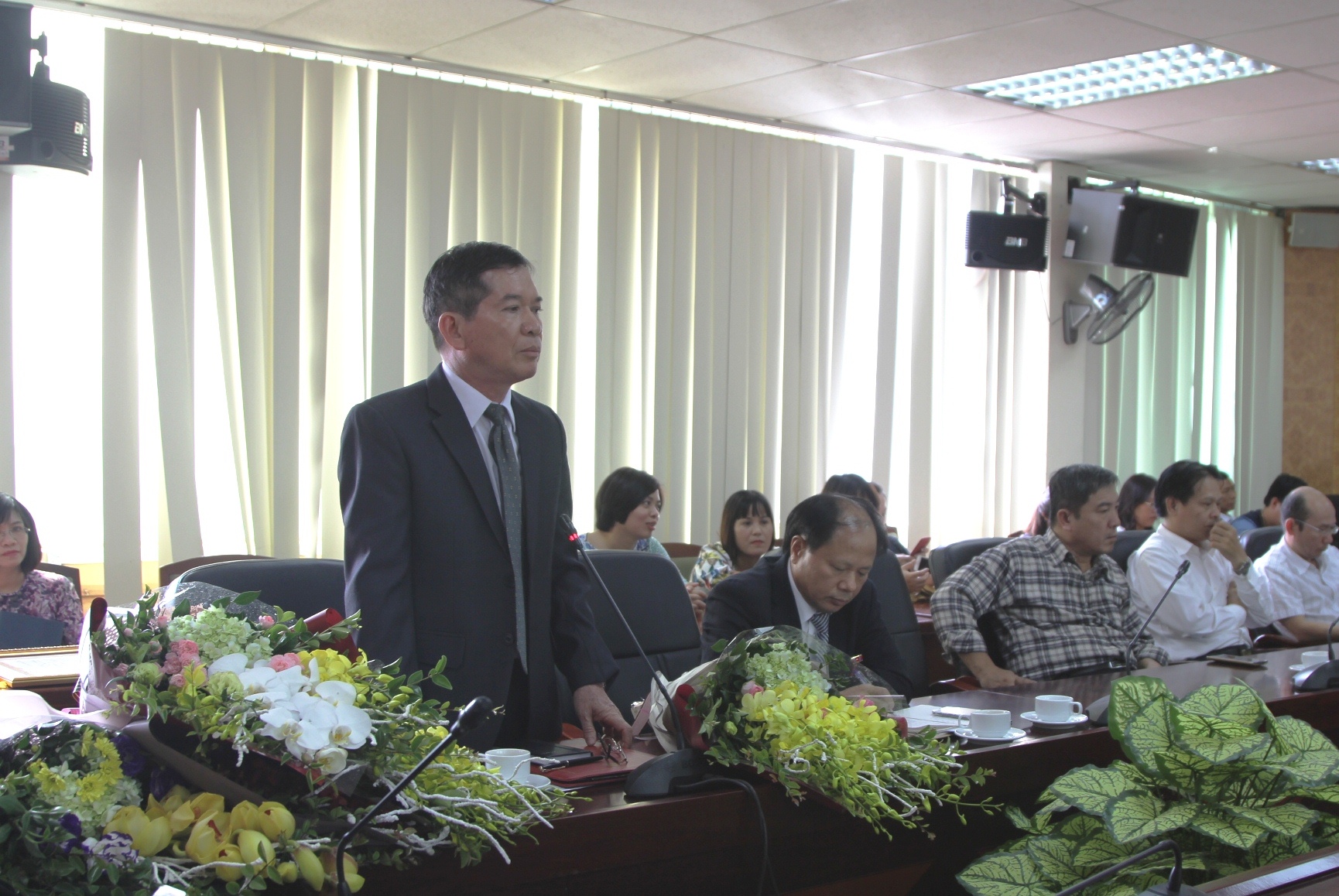 PGS.TS. Phạm Hồng Thái phát biểu nhận nhiệm vụ tại buổi lễ <br></br>